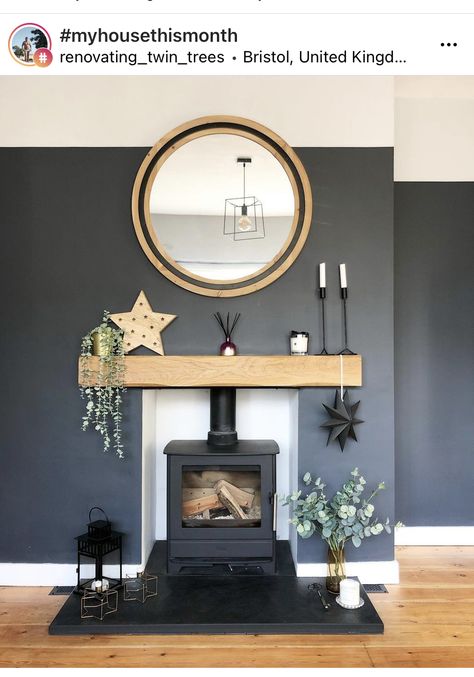 Alcove Ideas Living Room, Black Stove, Log Burner Living Room, Diy Home Hacks, Freestanding Stove, Feature Wall Living Room, Glass Cleaning, Living Room Decor Inspiration, Decor Fireplace