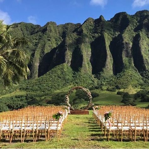 Plant Hawaii on Instagram: “Reminiscing and just astonished at the God given beauty this island is blessed with. #kualoaranch” Bellbottoms 70s, Hawaiian Wedding Themes, Chivari Chairs, Outfitinspo Style, Champagne Collection, Hawaii Beach Wedding, Wedding Venues Hawaii, Ranch Weddings, Garden Party Theme