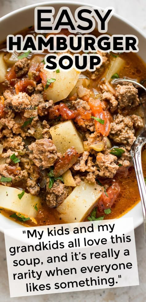 Hamburger Soup Crockpot, Best Hamburger Soup Recipe, Hamburger Soup Recipe, Easy Hamburger Soup, Keto Ground Beef Recipes, Keto Ground Beef, Recipes Ground Beef, Hamburger Dishes, Easy Hamburger