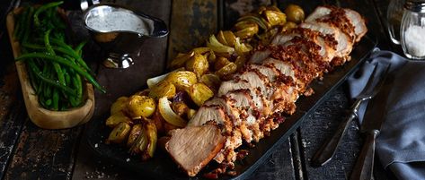 Applewood Smoked Bacon Pork Loin, Bacon Pork Loin, Pork Gyros, Golden Potatoes, Pork Lettuce Wraps, Pork Broth, Aioli Recipe, Bacon Fries, Boneless Pork Loin