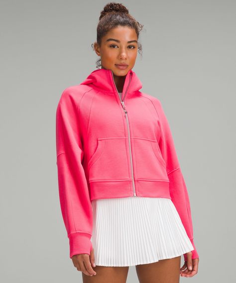 Scuba Oversized Full-Zip Hoodie | Women's Hoodies & Sweatshirts | lululemon Scuba Oversized Full Zip, Pink Scuba, Jumper Short, Lululemon Hoodie, Lululemon Scuba, Card Sleeve, Women Hoodies Sweatshirts, Hair Tie, Full Zip Hoodie