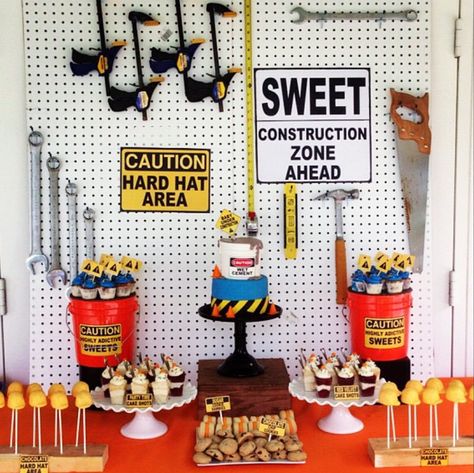 Construction Construction Theme Party, 40 Birthday, Grad Ideas, Construction Birthday Parties, Tool Party, Golden Birthday, Construction Party, Construction Birthday, Retirement Party