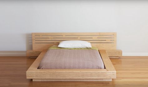 These Guys Built a Bed From 7 Sheets of Plywood  ||  The video is so relaxing. http://www.apartmenttherapy.com/these-guys-built-a-bed-from-7-sheets-of-plywood-and-the-video-is-so-relaxing-252371?utm_campaign=crowdfire&utm_content=crowdfire&utm_medium=social&utm_source=pinterest Plywood Furniture Plans, Plywood Bed, Old Bed Frames, Platform Bed Designs, Plywood Projects, Contemporary Bedroom Design, Built In Bed, Plywood Sheets, Plywood Furniture