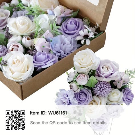 Purple And White Wedding Flowers, Wedding Flowers Blue, Purple And White Wedding, White Wedding Decor, Rosen Box, Boda Diy, March Wedding, Bridal Shower Tables, Bridal Shower Centerpieces