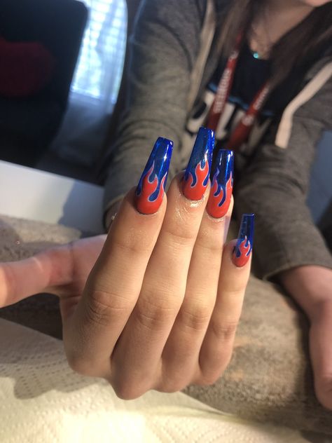 UR FAV NAIL TECH KAYNAILEDIT on Twitter: "🔥🔥 Inspo was a photo client brought from Pinterest… " Wedding Nail Polish, Tiger Nails, Summer Nails Beach, Red Nail, Summer Nails Colors, Nail Polish Designs, Fire Nails, Nail Art Summer, Dream Nails