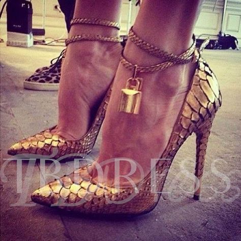 High Heel Dress, Ankle Strap High Heels, Metallic Shoes, Pumps Heels Stilettos, Outfit Trends, Gold Shoes, High Heels Stilettos, Ankle Straps, High Heel Pumps