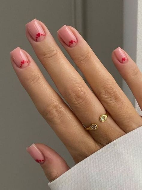 Heart Nail Designs, Simple Gel Nails, Classy Acrylic Nails, Almond Acrylic Nails, Red Nail, Nail Swag, Minimalist Nails, Heart Nails, Pretty Acrylic Nails