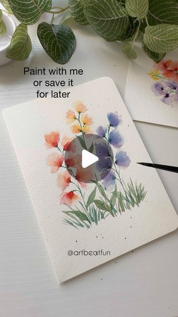 Khooshbu | Hello friends try this simple tutorial or save it for later and let me know if you enjoyed making them !  Cause I thoroughly did !!!!... | Instagram Simple Watercolor Flowers, Diy Large Wall Art, Beginning Watercolor, Small Watercolor, Watercolor Flowers Tutorial, Paint Watercolor, Diy Watercolor Painting, Watercolor Pictures, Watercolor Painting Techniques