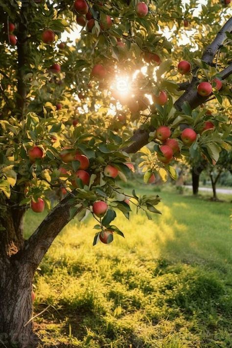 AI Generative Apple tree malus domestica laden with fruits Malus Domestica, Plant Notes, Small Garden Ideas, Secret Forest, Forest Pictures, Capturing Moments, Tree Photography, Forest Flowers, Tree Forest