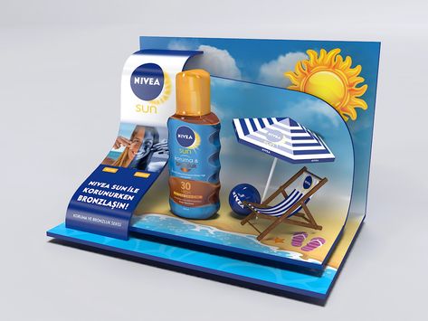 Nivea Sun CDU Design on Behance Sunscreen Design, Store Display Design, Cardboard Display Stand, Pr Kit, Pos Design, Retail Design Display, Graphic Design Cards, Window Display Design, Cosmetic Packaging Design