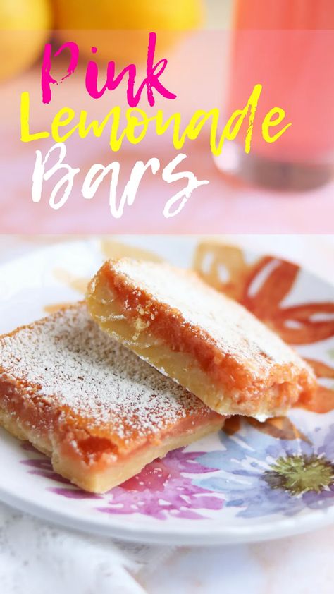 Pink Lemonade Bars | Giggles, Gobbles and Gulps Pink Lemon Bars, Lemonade Bars, Senior Tea, Lemonade Bar, Funnel Cake Recipe, Sweet Bars, Sweet Bar, Easy Summer Desserts, The Best Dessert