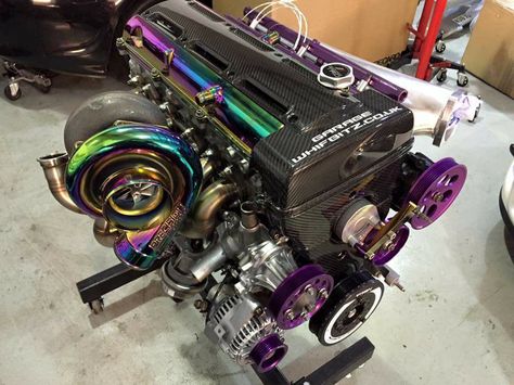 Neo chrome and carbon fiber turbo block Engine Bay Ideas, 2jz Engine, Kereta Sport, Jdm Engines, Koci Humor, Car Part Furniture, Toyota Supra Mk4, Custom Cars Paint, Best Jdm Cars