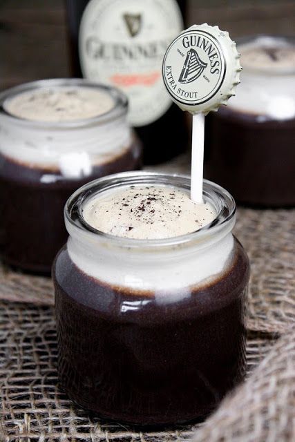 10 Tasty St. Patrick's Day Recipes - The GigSalad Community Chocolate Pudding Cups, Guinness Chocolate, Pudding Cups, Homemade Holiday, Irish Recipes, Chocolate Pudding, Pudding Recipes, A Stick, Eat Dessert