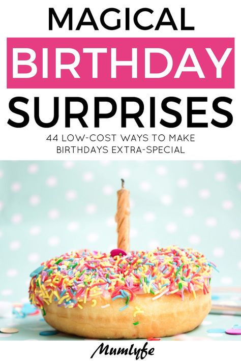 Magical birthday surprises - low-cost ways to make birthdays special Birthday Party Hacks, First Birthday Party Favors, Diy Birthday Party Favors, 71 Birthday, Birthday Surprises, Cake In A Can, Diy Birthday Banner, Lunch Items, Birthday Freebies