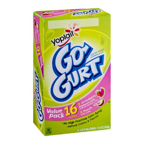 Yoplait Go-Gurt Tubes Strawberry Watermelon & Punch - 16 CT Go Gurt, Kids Yogurt, Watermelon Punch, Healthy Grocery List, Grocery Foods, Chicken Meal Prep, Healthy Groceries, New Flavour, Grocery Shop