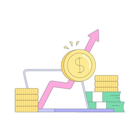 Business Growth Chart, Graph Illustration, Business Clipart, Financial Charts, Pos Terminal, Financial Growth, Style Bubble, Payment Processing, Game Change