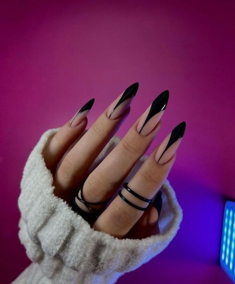 Tape Nail Art, Witch Nails, Witchy Nails, Nails Yellow, Gothic Nails, Anime Nails, Goth Nails, Edgy Nails, Grunge Nails