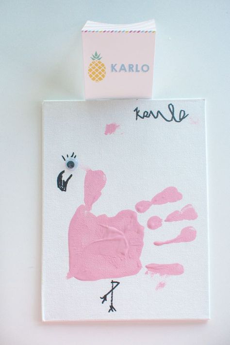 Handprint Flamingo from a Let's Flamingle! Flamingo Birthday Bash via Kara's Party Ideas | KarasPartyIdeas.com | The Place for All Things Party! (4) Pineapple Pudding, Flamingle Party, Pink Flamingo Party, Flamingo Themed Party, Flamingo Craft, Let's Flamingle, Flamingo Birthday Party, Flamingo Theme, Fiesta Tropical