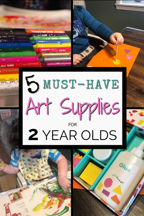 Make arts & crafts time a blast with these 5 must-have art supplies for 2 year olds! Perfect for little hands, these art supplies are staples in our art supply closet. You will never run out of ideas with these awesome, age-appropriate art supplies for 2 year olds! arts and crafts with kids, toddler activities, art supplies for 2 year olds, art activity ideas #toddlerartideas #activitiesforkids #crayola #artsandcrafts #artsupplies #toddleractivities #fingerpaint #craftactivities Toddler Arts And Crafts Organization, Toddler Art Cart, Art For 2 Yo, Two Year Old Arts And Crafts, Toddler Art Station, Art Supply Closet, Two Year Old Crafts, Appropriate Art, Toddler Art Supplies