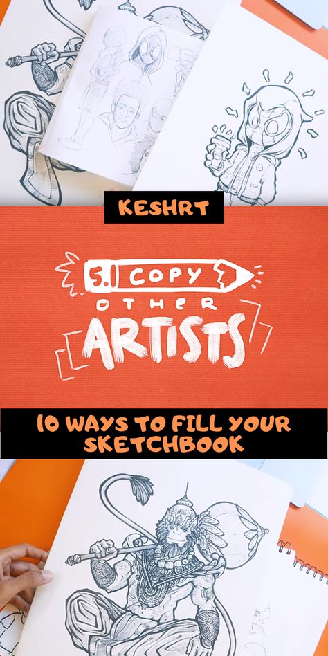 10 WAYS TO FILL YOUR SKETCHBOOK - by Keshrt . . . Art sketchbook ideas on how to fill your sketchbook in ten very creative ways... youtube tutorial by #Keshrt #Kesh #ArtSketchbook How To Fill Your Sketchbook, Filling Sketchbook, Ways To Fill Your Sketchbook, Art Sketchbook Ideas, Fill Your Sketchbook, Best Sketchbook, Daily Sketchbook, New Sketchbook, Artist Journal