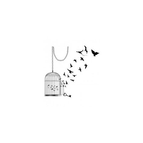 INKWEAR Bird Cage Tattoo by None, via Polyvore        on my back? Minus the chain? I Know Why The Caged Bird Sings Tattoos, Guidance Tattoo, Lil Tatoos, Bird Cage Tattoo, Bird Tattoo Neck, Why The Caged Bird Sings, Birdcage Tattoo, Cage Tattoo, Caged Bird Sings