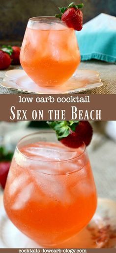 Low Carb Alcoholic Drinks, Cocktail Fruit, Beach Drink, Fruity Cocktail, Cocktail Beach, Low Carb Cocktails, Keto Cocktails, Low Carb Drinks, Beach Cocktails