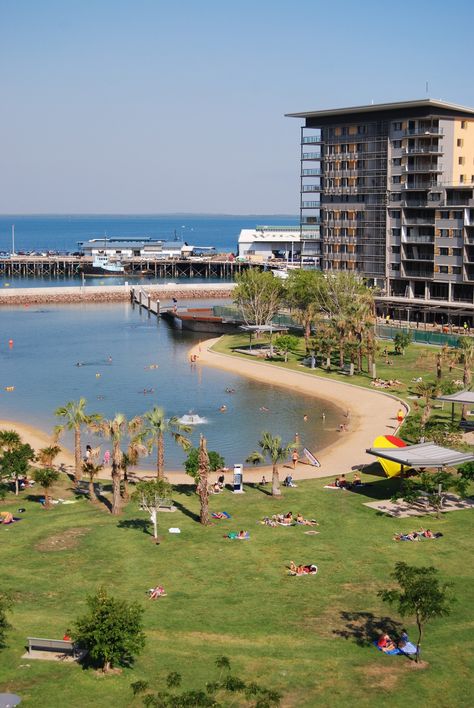 Take a swim at the Lagoon Pool at Darwin’s Waterfront. Northern Territory #Australia Darwin Nt, Darwin Australia, Northern Territory Australia, Going Abroad, Lagoon Pool, Best Vacation Destinations, Northern Territory, Island Resort, Vacation Destinations