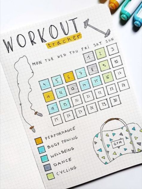 Diario Bullet, Workout Tracker, Bullet Journal Ideas Templates, Creating A Bullet Journal, Bullet Journal Mood Tracker Ideas, Bullet Journal Paper, Bullet Journal Tracker, Bulletin Journal Ideas, Bullet Journal Mood