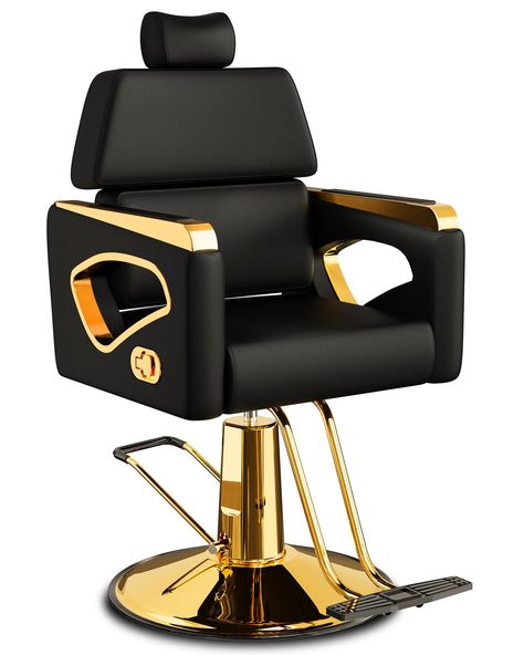 PRICES MAY VARY. 💗【Elegant & Luxurious Design】Crafted with a sleek black gold finish and modern lines, our salon chair adds an elegant touch to any salon decor while providing comfort and style for your clients. 💗【Ultimate Relaxation】Featuring a 165° reclining backrest and adjustable headrest, our salon chair ensures your clients experience ultimate relaxation during their salon services, perfect for barber shops, beauty salons, and spas. 💗【Unmatched Comfort】Designed with ultimate comfort in Reclining Salon Chair, Gold Salon, Stylist Chair, Salon Services, Barber Chair, Salon Decor, Steel Frame, Heavy Duty, Frame