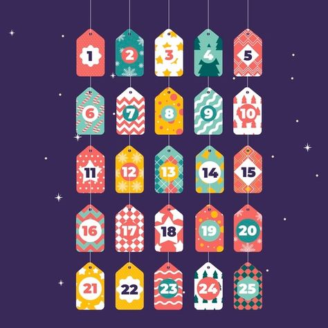 Digital Advent Calendar Design, Advent Calendar Graphic Design, Instagram Advent Calendar, Advent Calendar Illustration, Advent Calendar Digital, Digital Advent Calendar, Christmas Illustration Design, Calendar Graphic, Advent Calendar Christmas