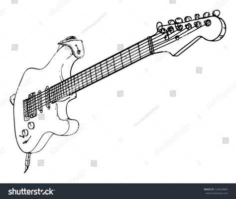 Electric Guitar - drawn #Ad , #Sponsored, #Electric#Guitar#drawn Poses Guitar, Guitar Poses, Guitar Sketch, Drawing Poses Male, Guitar Drawing, Ear Tattoo Ideas, Ear Tattoos, Perspective Drawing Lessons, Manga Tutorial