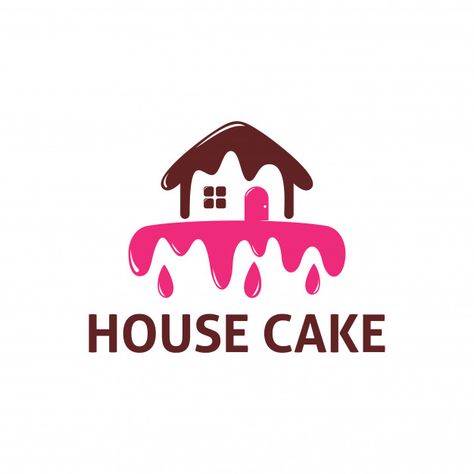 House cake logo template Premium Vector | Premium Vector #Freepik #vector #logo Bakery Cartoon, Dessert Logo, Cartoon Chef, Sweet Logo, Baking Logo Design, Cake Icon, Candy Logo, Chocolate Logo, Baking Logo