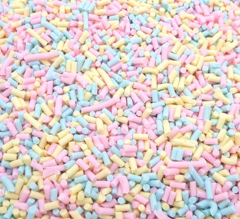 Fake Sprinkles, Clay Sprinkles, Pink Blue Yellow, Polymer Clay Projects, Clay Projects, Cotton Candy, Pastel Pink, Snow Globes, Blue Yellow