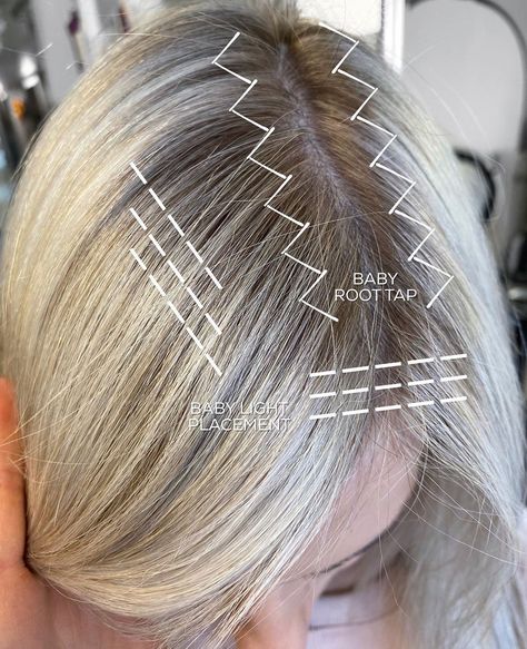 Chrissy • Blondes + Extensions on Instagram: “let’s talk BABY ROOT TAPS + why you should do them‼️ here’s #theblonderoadmap to root taps! 👏🏼 plus a #btcquickie live view ✨ . ✖️ WHY ROOT…” Blonde Hair Root Tap, Shadow Roots Hair, Root Tap, Roots Drawing, Hair Color Placement, Blonde Foils, Blonde Hair With Roots, Hair Foils, Tan Skin Blonde Hair