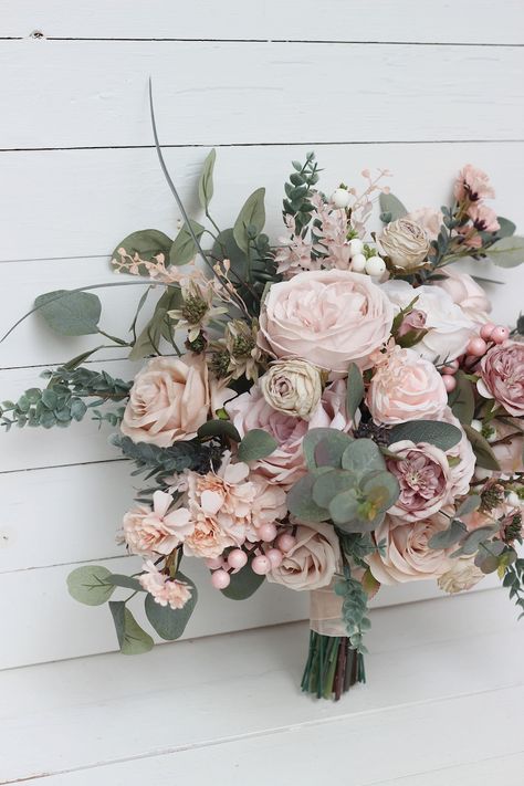 Eucalyptus Bridal Bouquet, Wedding Flowers Boho, Pink Eucalyptus, Eucalyptus Wedding Bouquet, Faux Bouquet, Eucalyptus Bouquet, Boho Wedding Bouquet, Wedding Bouquets Pink, Bridal Bouquet Flowers