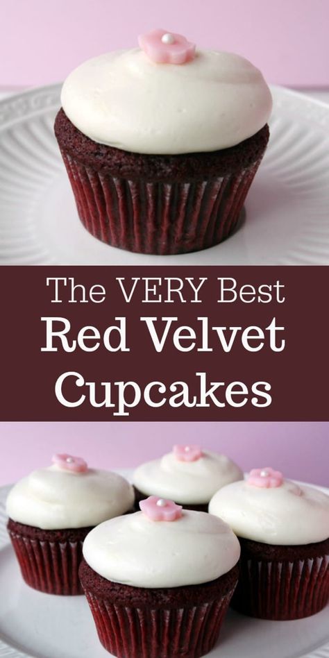 Best Red Velvet Cupcake Recipe, Best Red Velvet Cupcakes, Velvet Cupcake Recipe, Red Velvet Cupcakes Recipe, Cupcakes Red Velvet, Red Velvet Cupcake, Dessert Simple, Easy Cheesecake Recipes, Velvet Cupcakes