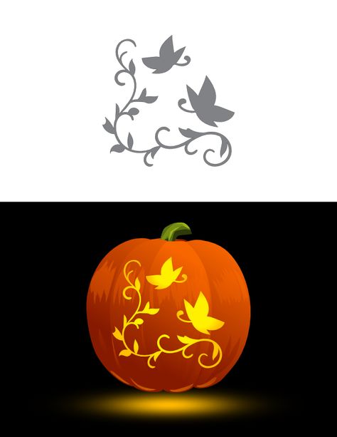 Printable Butterfly Flourish Pumpkin Stencil Cinderella Pumpkin Carving Ideas, Butterfly Carving Pumpkin, Butterfly Pumpkin Carving Stencil, Flower Pumpkin Carving Stencils, Pumpkin Carving Ideas Butterfly, Butterfly Pumpkin Carving, Flower Pumpkin Carving, Stencils For Pumpkin Carving, Pumpkin Etching