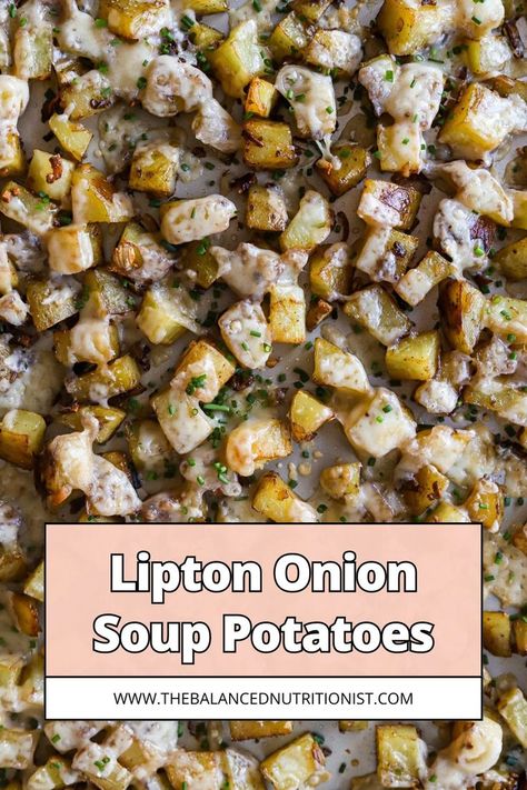 Try these Lipton onion soup potatoes made in oven for a crispy, delicious side dish! These potatoes with Lipton onion soup are the best roasted potatoes – perfectly seasoned with Lipton onion soup mix. Enjoy onion roasted potatoes that are packed with flavor, making them the tastiest onion soup mix potatoes. Lipton Onion Soup Potatoes, Onion Soup Mix Potatoes, Onion Roasted Potatoes, Onion Soup Potatoes, Best Roasted Potatoes, Parmesan Cheese Potatoes, Lipton Onion Soup Mix, Lunch Bowl, Potato Sides