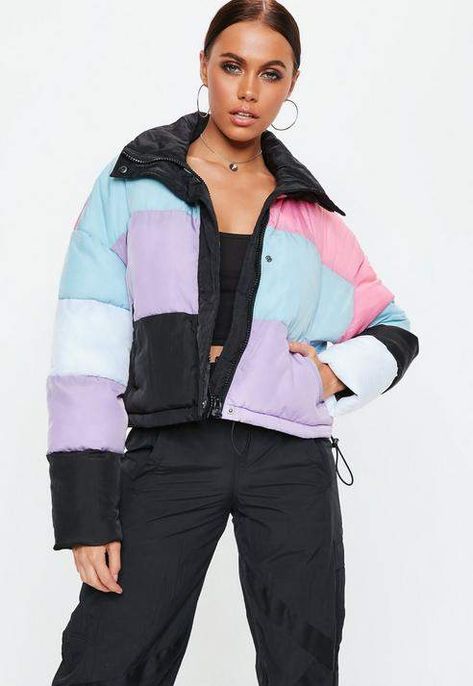 Black Multi Checkerboard Print Puffer Jacket - a multi coloured puffer jacket featuring a zip up front, pockets and an elasticated waistband. --> Check it out now #missguided #women #womensfashion #womenswear #womensclothing Boyfriend Denim Jacket, Suede Biker Jacket, Festival Jacket, Sleeveless Blazer, Faux Leather Biker Jacket, Cocoon Coat, Faux Suede Jacket, Oversized Denim Jacket, Plaid Coat