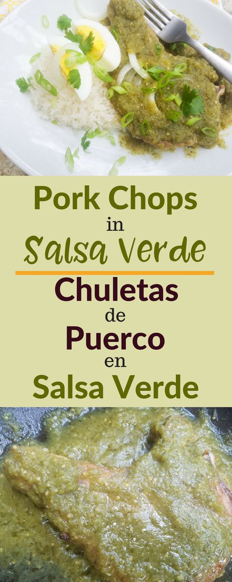 Pork And Salsa Verde, Pork In Salsa Verde, Pork Chop Chile Verde, Pork Chile Verde, Pork Verde, Mexican Pork Chops, Mexican Pork Recipes, Slow Cooker Pork Ribs, Mexican Pork