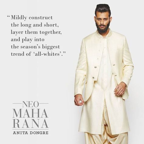 By Anita Dongre. Bridelan - Personal shopper & style consultants for Indian/NRI weddings, website www.bridelan.com #Bridelan #WeddingWear #IndianDesigner #Menswear #AnitaDongre #NeoMaharaja #Winter2015 Mens Indian Wear, Bridal Styling, Men's Ethnic Wear, Anita Dongre, Indian Groom, Indian Weddings, Indian Wedding Outfits, Declaration Of Independence, Fashion Styling