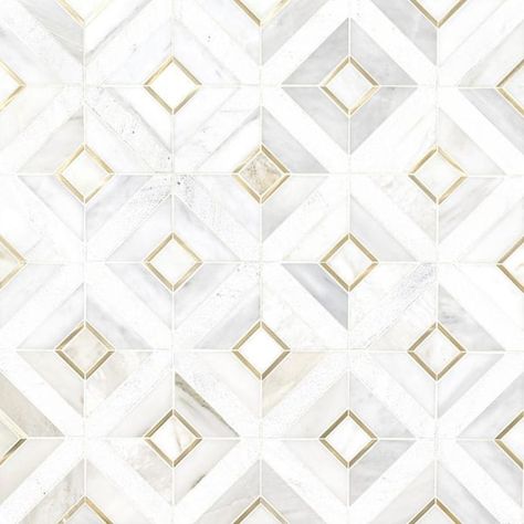 White And Gold Tile, Upstairs Design, Kitchen Ceilings, Honed Marble Floor, Pattern Stone, Bathroom Beach, Gold Tile, Rectangle Tiles, Indian Creek