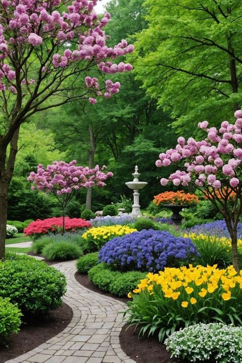 Spring Scenes, Landscape Architecture Park, Stunning Gardens, Garden Botanical, Large Backyard Landscaping, Outdoor Sitting, Garden Nails, Outdoor Sitting Area, Backyard Garden Landscape