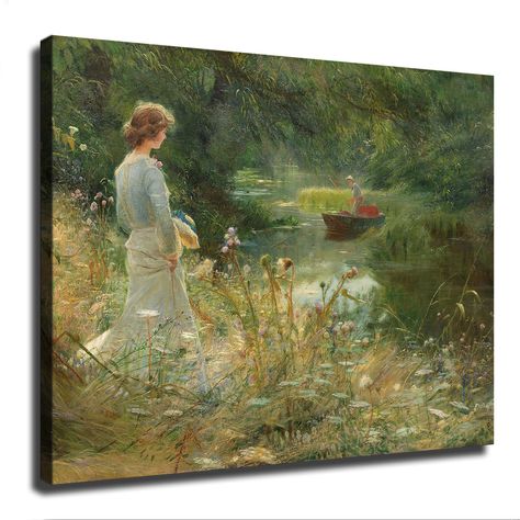 PRICES MAY VARY. Available sizes: This (Vintage French Country Cottage Garden Meadow) poster canvas wall art poster wall decoration comes in a variety of sizes for you to choose from. You can choose the most suitable poster size based on where you plan to hang it. The size of the poster depends on your personal preference and the style of the room. Materials and Printing: The production material of this (Vintage French Country Cottage Garden Meadow) poster is high quality canvas. Using professio Modern Home Bedroom, Garden Meadow, Picture Room Decor, Vintage French Posters, Country Cottage Garden, Vintage French Country, Living Room Canvas, Wall Decor Pictures, French Country Cottage