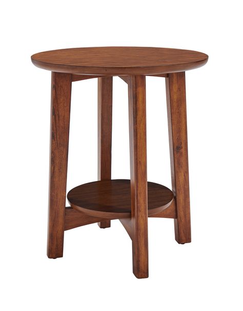 Arrives by Tue, Nov 30 Buy Alaterre Monterey 20" Round Mid-Century Modern Wood End Table, Warm Chestnut at Walmart.com Mid Century Modern End Table, Round Bedside, Bedside Table Round, Bedside Tables Nightstands, Mid Century Modern Wood, Wood End Table, Round Accent Table, Round End Table, Modern End Tables