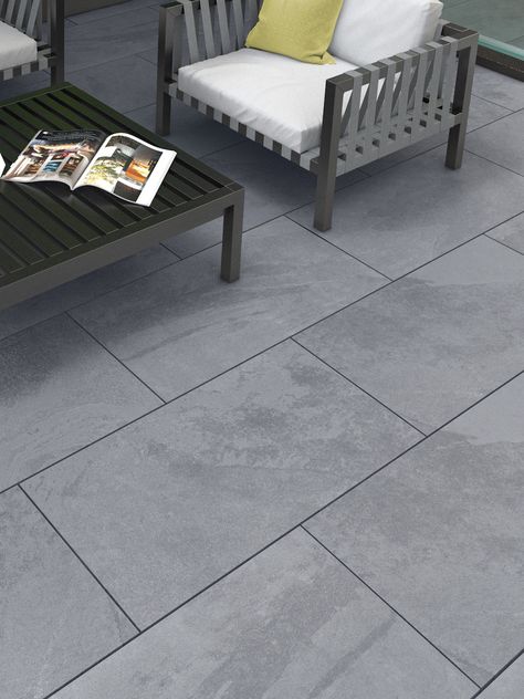 Victoria grey Slate, Brazil grey slate effect porcelain paving slabs Garden Slabs, Slate Paving, Grey Paving, Newsletter Subscription, Terrace Tiles, Slate Patio, Outdoor Pavers, Porcelain Paving, Cement Patio