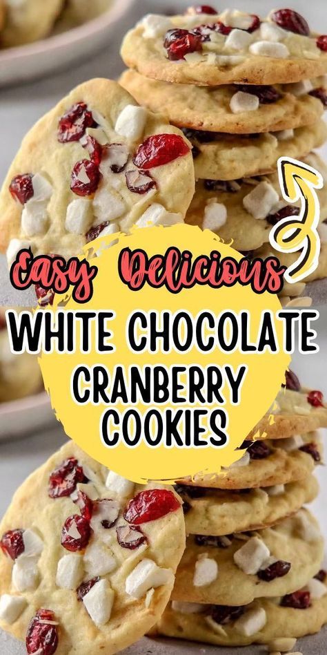 I absolutely adore White Chocolate Cranberry Cookies! They are the perfect combination of sweet and tangy flavors, making them a delicious treat for any occasion. The recipe is super easy to follow, and the end result is always a batch of soft and chewy cookies that melt in your mouth. Chocolate Chip Raisin Cookies, Homemade Chocolate Chip Cookies Recipe, Cranberry White Chocolate Chip Cookies, Pillsbury Cookie Dough, Chocolate Cranberry Cookies, Cranberry Cookies Recipes, White Chocolate Cranberry Cookies, Chocolate Cranberry, Chewy Cookies