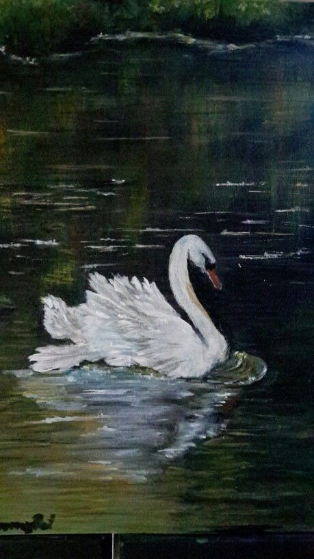 Swan Drawing, Swan Wallpaper, Green On Green, Swan Painting, Swans Art, Rennaissance Art, Lake Painting, Lake Art, White Swan