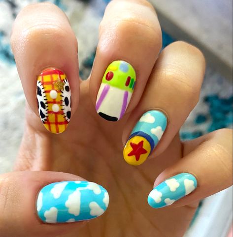 Buzz Lightyear Nail Art, Pixar Nails, Silly Nails, Toy Story Nails, Nails Disney, Character Nails, Future Nails, Fingernail Designs, Disney On Ice