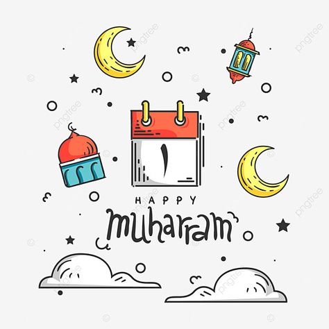 Islam New Year, Islamic New Year Design, Islamic New Year Images, Happy Muharram Islamic New Year, Drawing New Year, New Year Drawing, New Year Doodle, Ear Drawing, Images Islamic